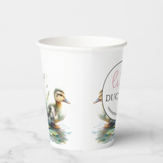 Little Duckling Paper Cups Meisje Baby shower Papieren Bekers (Rechts)
