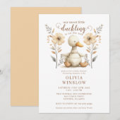 Little Duckling Waterverf Baby shower Kaart (Voorkant / Achterkant)