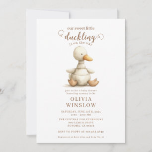 Little Duckling Waterverf Baby shower Kaart