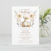 Little Duckling Waterverf Baby shower Kaart (Staand voorkant)