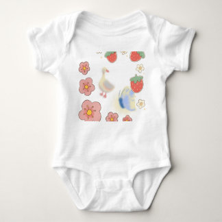 little duckling with strawberry a portray of sooth romper