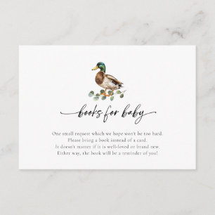 Little Ducklings Duck Baby shower Boek Verzoek Informatiekaartje