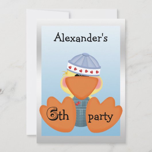 Little Ducks, Love Hearts & Boats 6th Birthday Kaart (Voorkant)