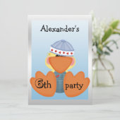 Little Ducks, Love Hearts & Boats 6th Birthday Kaart (Staand voorkant)