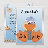 Little Ducks, Love Hearts & Boats 6th Birthday Kaart (Voorkant / Achterkant)