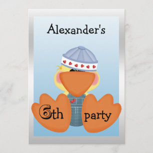 Little Ducks, Love Hearts & Boats 6th Birthday Kaart