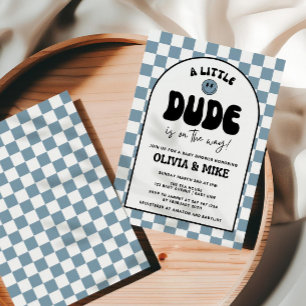 Little Dude Baby Shower Uitnodiging, Rad Little Du Kaart