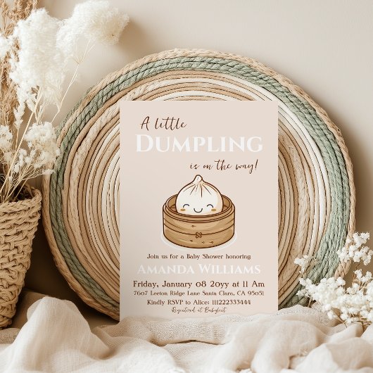 Little Dumpling Asian Gender Neutral Baby Shower Kaart