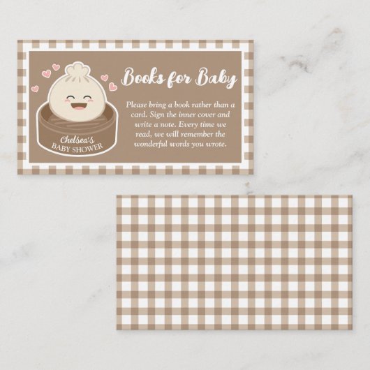 Little Dumpling Baby shower Boeken voor Baby Informatiekaartje (Voorkant / Achterkant)