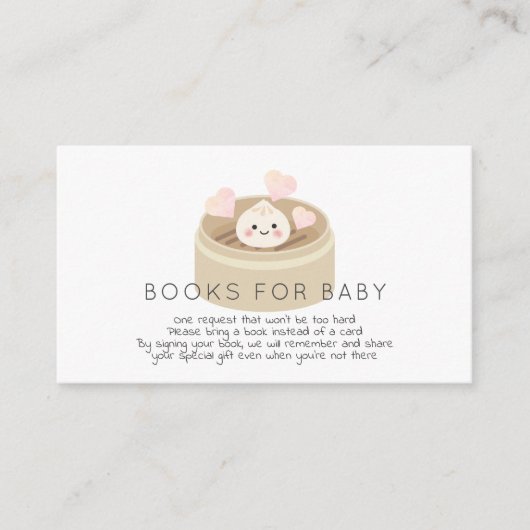 Little Dumpling Baby shower Book Request Informatiekaartje (Voorkant)