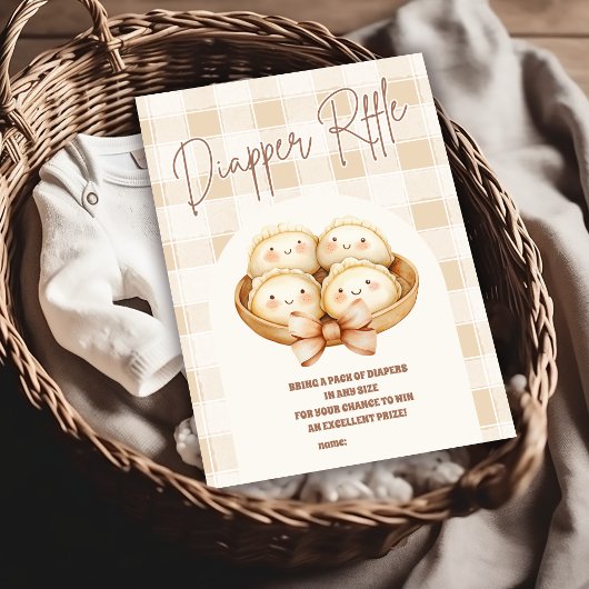 Little Dumpling Baby shower Diapper Raffle Informatiekaartje