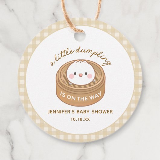 Little Dumpling Baby shower Favoriet Bedankjes Labels (Achterkant)