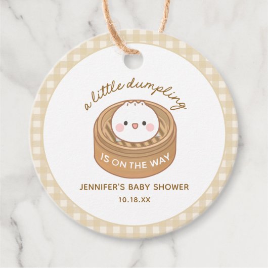 Little Dumpling Baby shower Favoriet Bedankjes Labels (Voorkant)