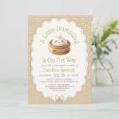 Little Dumpling Baby Shower Kaart (Staand voorkant)