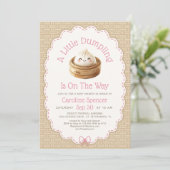 Little Dumpling Baby Shower Kaart (Staand voorkant)