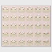 Little Dumpling Baby shower Pink Wrapping Paper Cadeaupapier (Vlak)