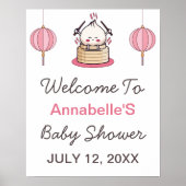 Little Dumpling Baby shower welkomstbord Poster (Voorkant)