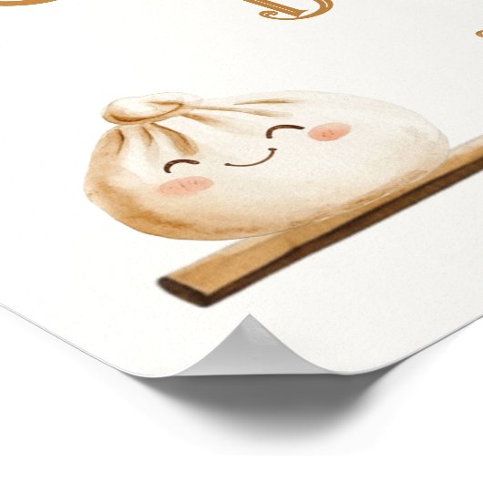 Little Dumpling Baby shower Welkomstbord Poster (Hoek)