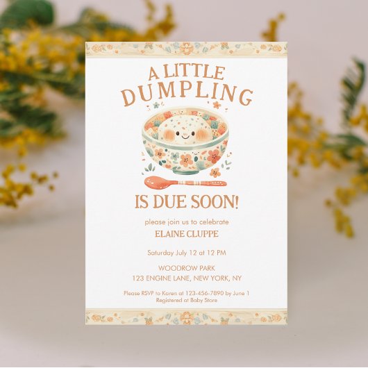 Little Dumpling Bao Bun Baby shower Kaart