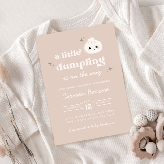 Little Dumpling Bao Dim Sum Baby shower Invitation Kaart