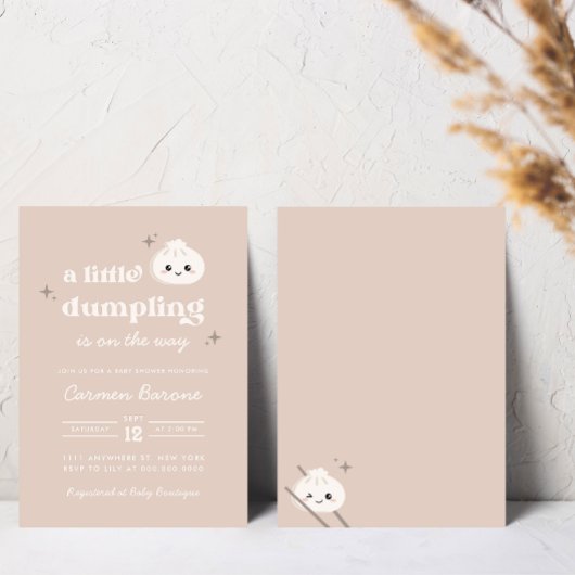 Little Dumpling Bao Dim Sum Baby shower Invitation Kaart