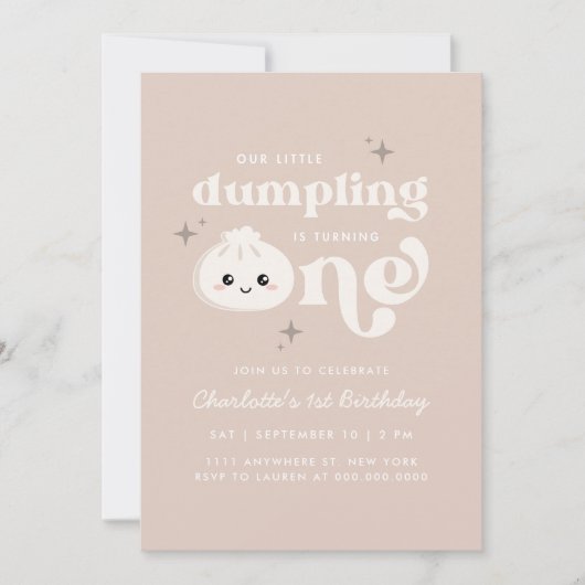 Little Dumpling Bao Dim Sum Eerste Verjaardag Kaart (Voorkant)