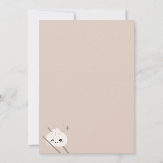 Little Dumpling Bao Dim Sum Eerste Verjaardag Kaart (Achterkant)