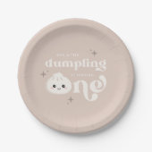 Little Dumpling Bao Dim Sum Eerste Verjaardag Papieren Bordje (Voorkant)