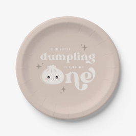 Little Dumpling Bao Dim Sum Eerste Verjaardag Papieren Bordje