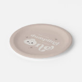 Little Dumpling Bao Dim Sum Eerste Verjaardag Papieren Bordje (Gekanteld)