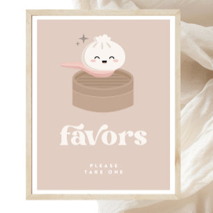 Little Dumpling Bao Dim Sum Favors Sign Poster