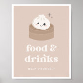 Little Dumpling Bao Dim Sum Food & Drinken Sign Poster (Voorkant)