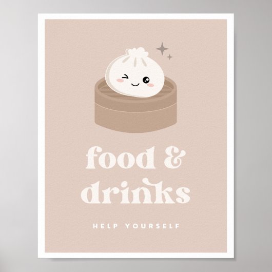 Little Dumpling Bao Dim Sum Food & Drinken Sign Poster (Voorkant)