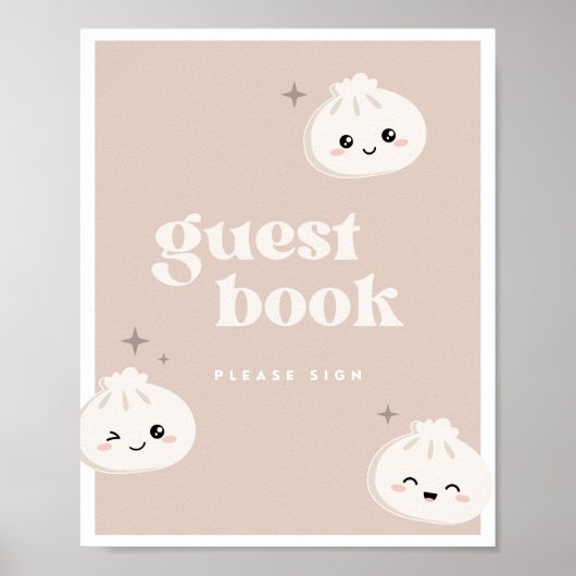 Little Dumpling Bao Dim Sum Guest Book Sign Poster (Voorkant)