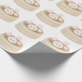 Little Dumpling Birthday White Cadeaupapier (Hoek)