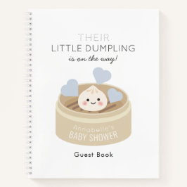 Little Dumpling Blue Baby shower Guest Book Notitieboek