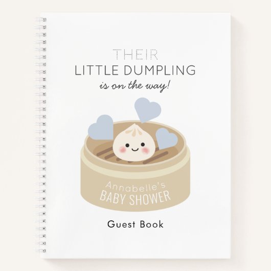 Little Dumpling Blue Baby shower Guest Book Notitieboek (Voorkant)