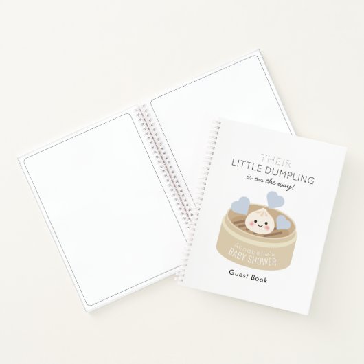 Little Dumpling Blue Baby shower Guest Book Notitieboek (Binnen)