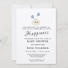 Little Dumpling Blue Baby shower Invitation Kaart