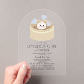 Little Dumpling Blue Boy Baby shower Acryl Uitnodigingen (Insitu (Draagbaar))
