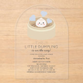 Little Dumpling Blue Boy Baby shower Acryl Uitnodigingen (Voorkant)