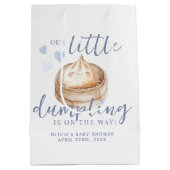 Little Dumpling Blue Boy Baby shower Medium Cadeauzakje (Achterkant)