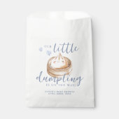 Little Dumpling Blue Waterverf Boy Baby shower Fa Bedankzakje (Voorkant)