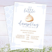 Little Dumpling Blue Waterverf Boy Baby shower Kaart