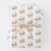 Little Dumpling Blue Waterverf Boy Baby shower Wr Inpakpapier Vel (In situ)