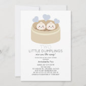 Little Dumpling Boy Twins Baby shower Invitation Kaart (Voorkant)