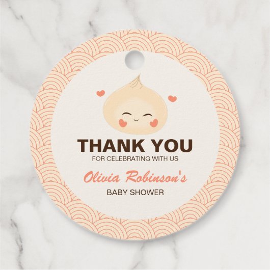 Little Dumpling Dim Sum Baby shower Bedankjes Labels (Achterkant)