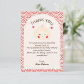 Little Dumpling Dim Sum Baby shower Bedankkaart (Staand voorkant)