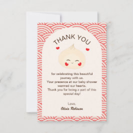 Little Dumpling Dim Sum Baby shower Bedankkaart