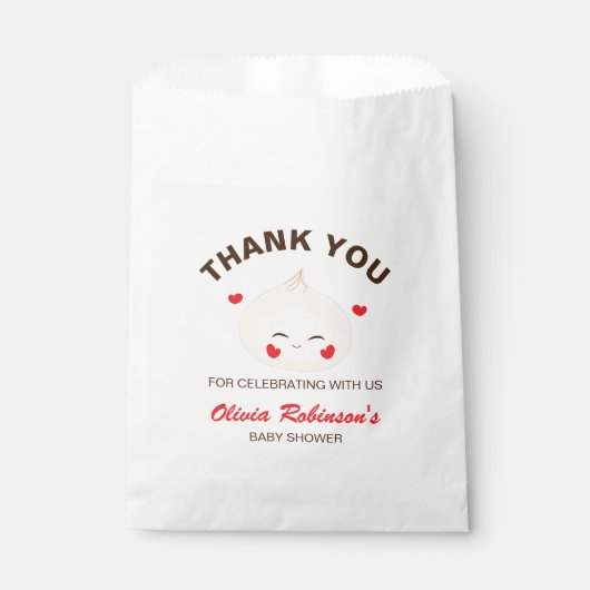 Little Dumpling Dim Sum Baby shower Bedankzakje (Voorkant)